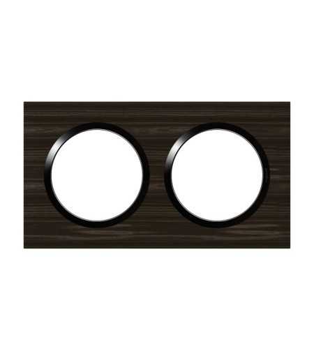 Plaque 2 postes style bois Ebene Dooxie