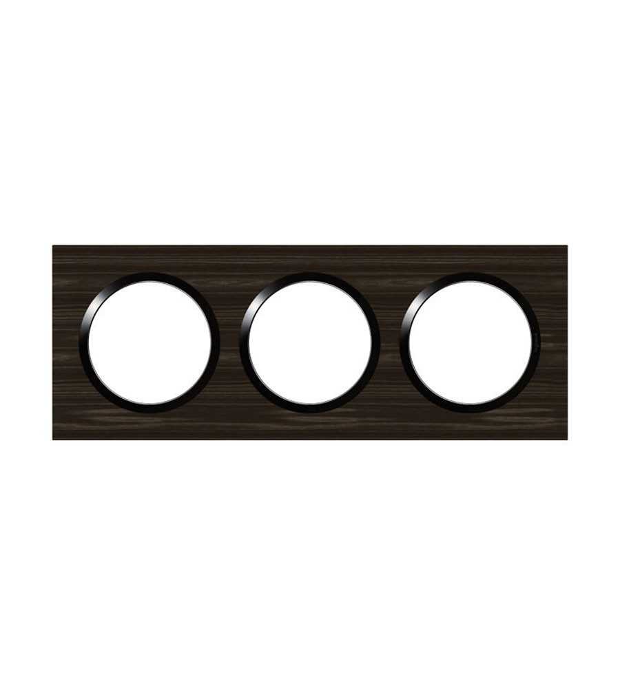Plaque 3 postes style bois Ebene Dooxie