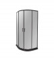Cabine de douche arrondie SLD-D1021 90x90x195cm noir mat -  - meilleure qualité