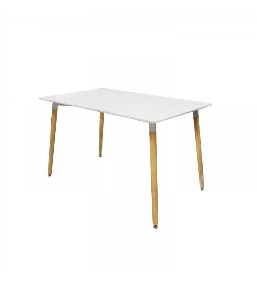 Table scandinave rectangulaire blanche 120x80x74cm -  - meilleure qualité