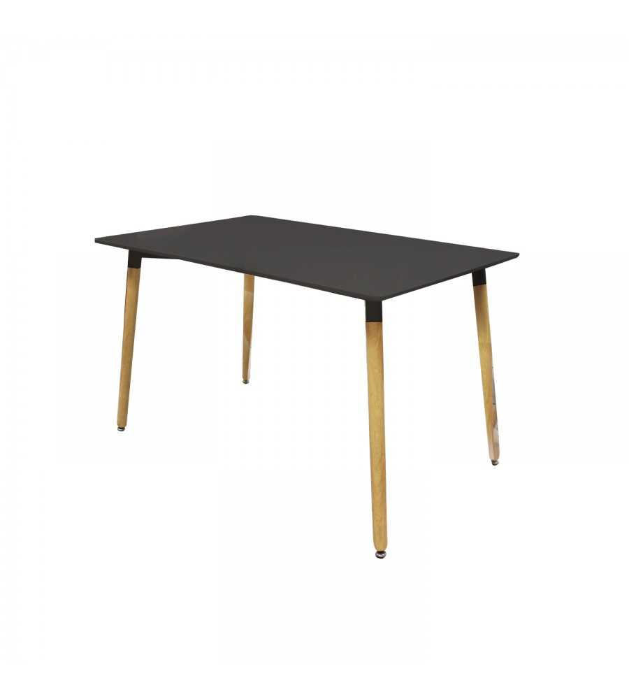 Table scandinave rectangulaire noire 120x80x74 -  - meilleure qualité