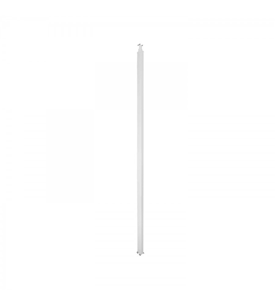 Colonne à clippage 2 compartiments 2770 x 45 mm aluminium blanc et PVC