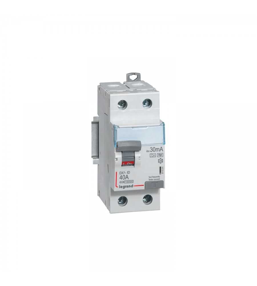 Interrupteur différentiel DX³ 2P 230V~ 40A typeF 30mA - 2 modules