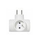 Fiche multiprise 3x2p+t fr laterale blanc