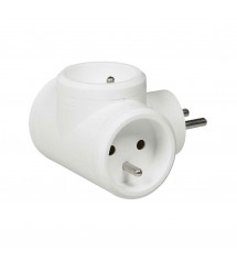 Fiche multiprise 3x2p+t fr laterale blanc | Sanifer