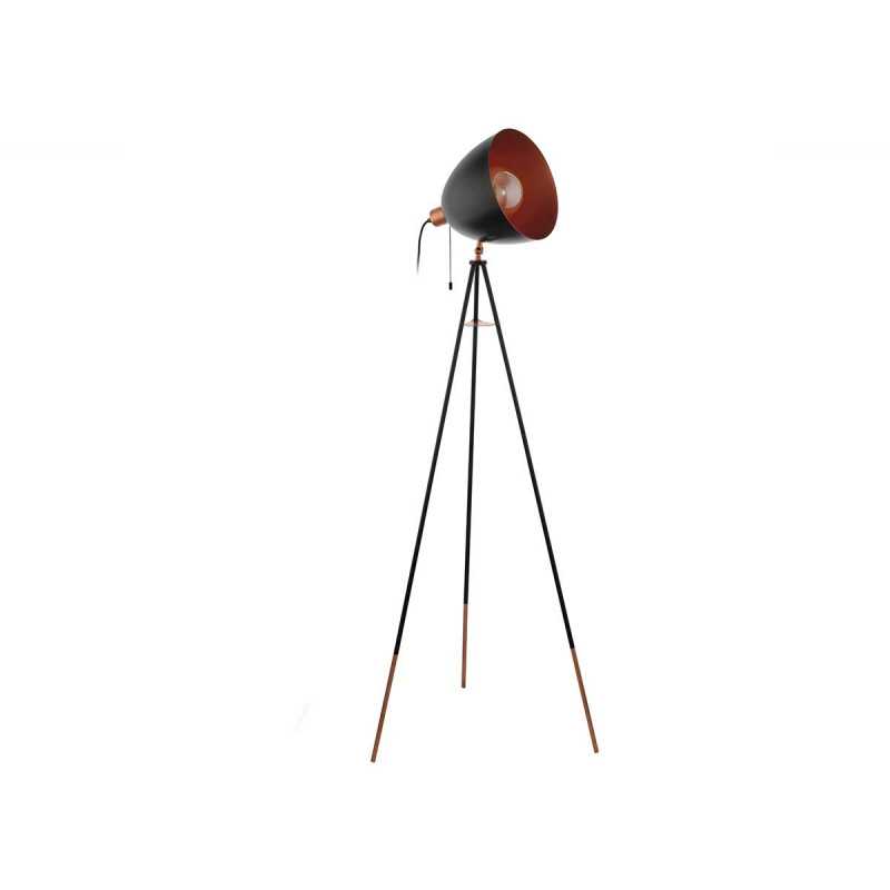 CHESTER lampe sur pied cuivré-noir E27 60W h1355 -