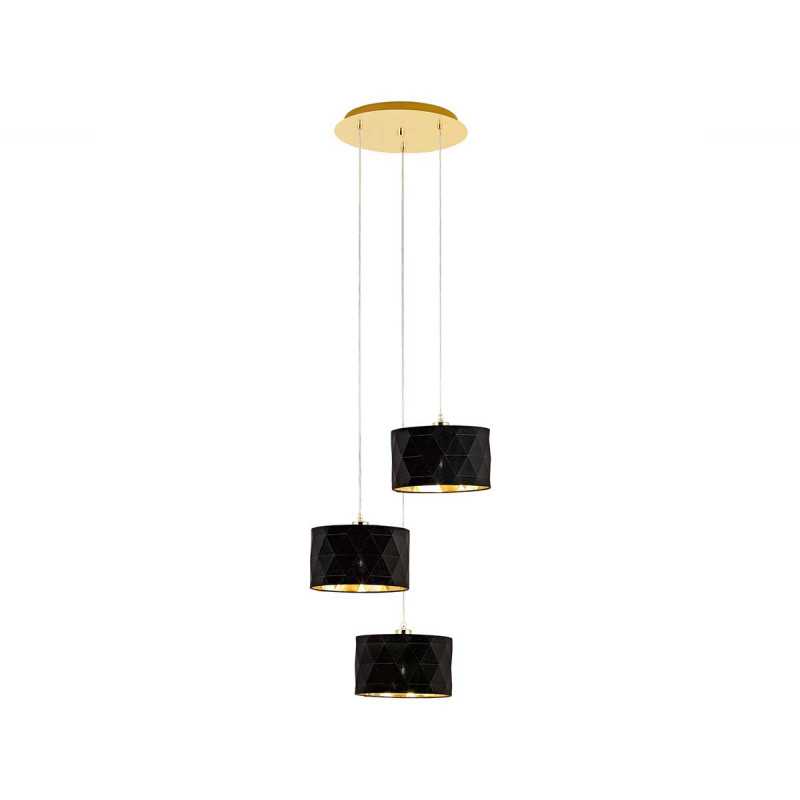 Suspension noireetdorée DoloritaØ350 x3 E27 60W