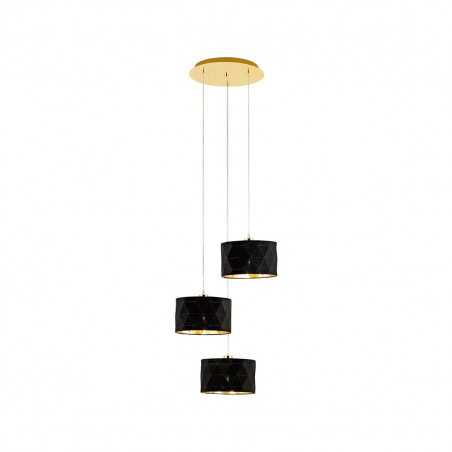 Suspension noireetdorée DoloritaØ350 x3 E27 60W