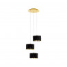 Suspension noireetdorée DoloritaØ350 x3 E27 60W
