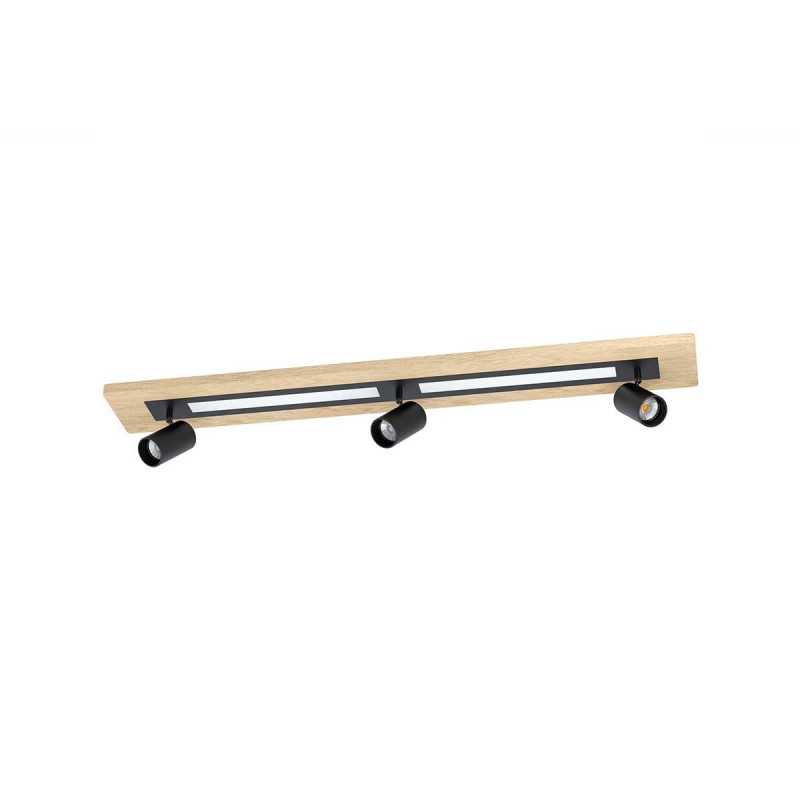 Plafonnier bimatière Torrestralle acier et bois Led GU10 2X12W