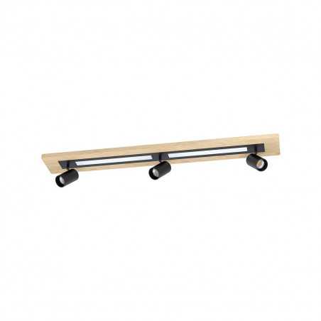 Plafonnier bimatière Torrestralle acier et bois Led GU10 2X12W