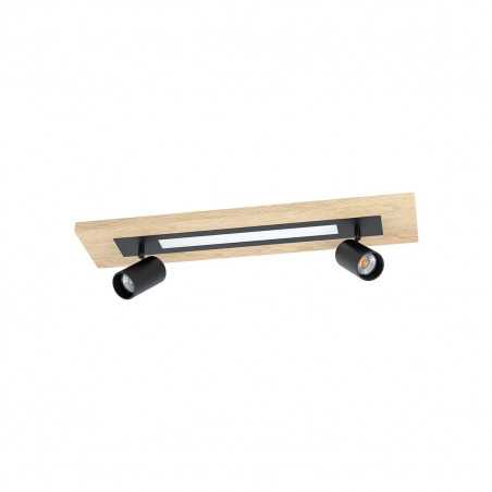 Plafonnier en bois et acier Led TORRESTRALLE 12w GU10 2X45W 1400lm