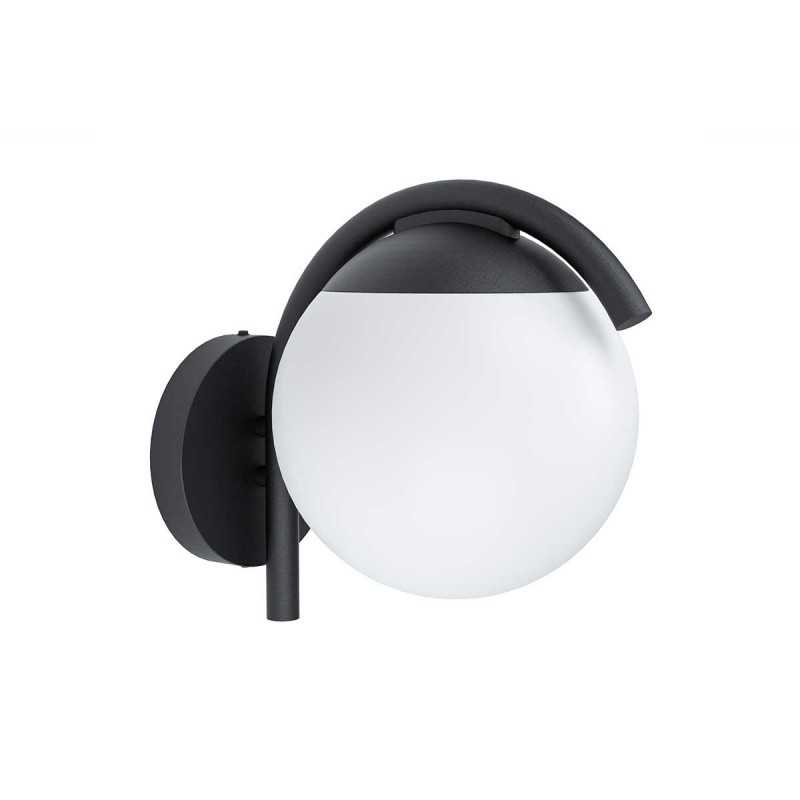 Applique murale PRATA acier-noir E27 28W max h260xl200 IP44