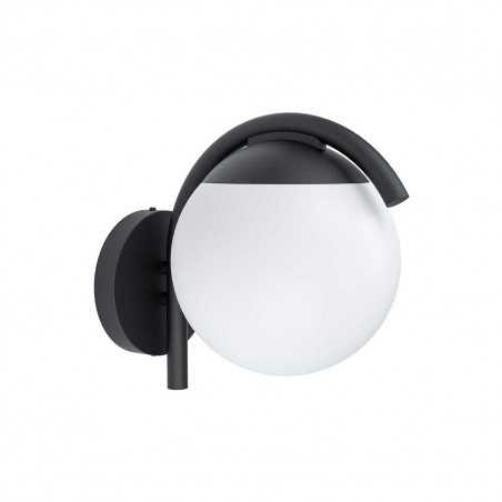 Applique murale PRATA acier-noir E27 28W max h260xl200 IP44