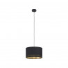 Suspension noir dorée tissu Esteperra E27 40w H1100 D380