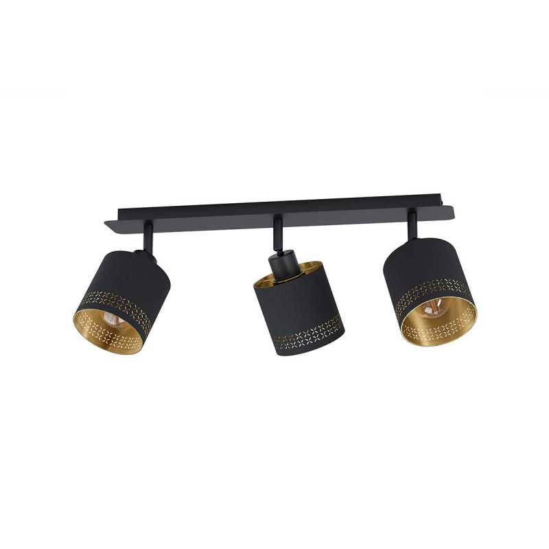 Spot ESTEPERRA méral 3x E27noir et doré