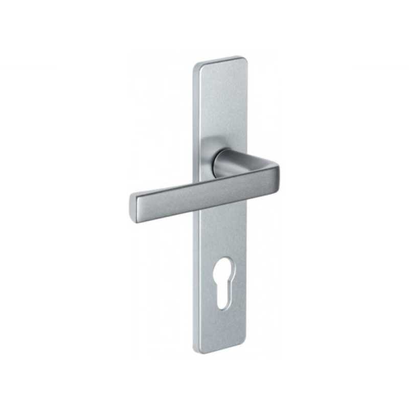 Poignée de porte KAZA 165mm clé Cylindre anodinox