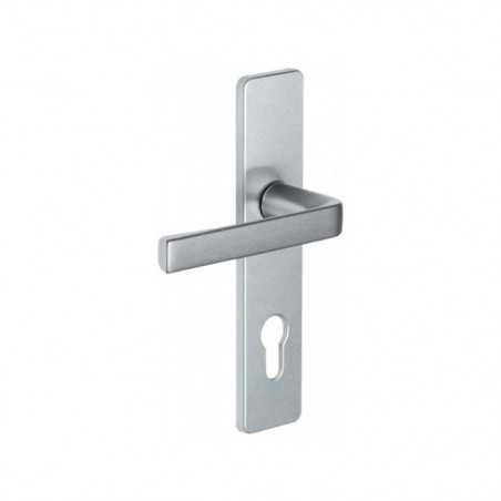 Poignée de porte KAZA 165mm clé Cylindre anodinox