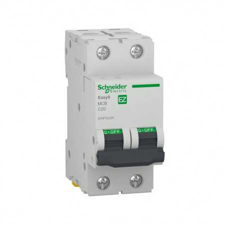 Disjoncteur miniature Easy9 2P 4500 A C 20A
