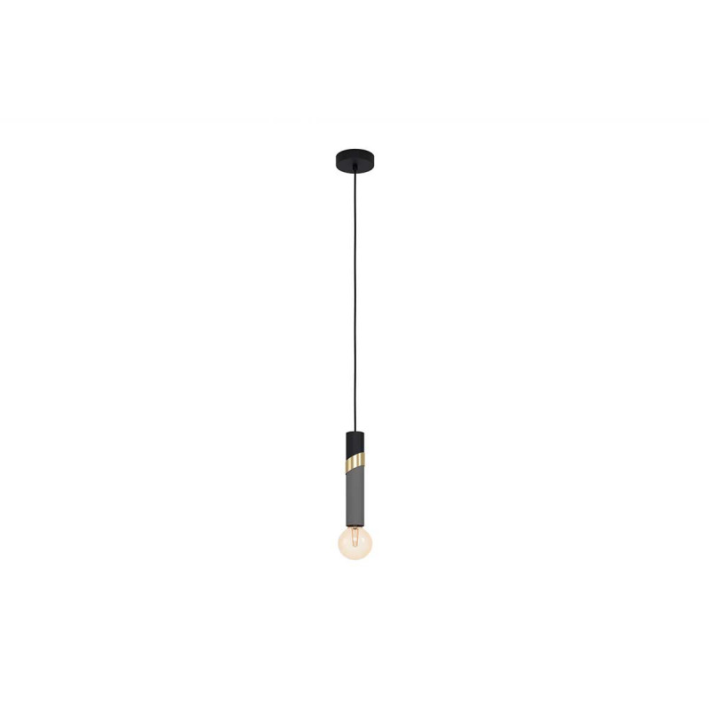 Suspension acier -noir-gris E27 CEDRAL40w h1500