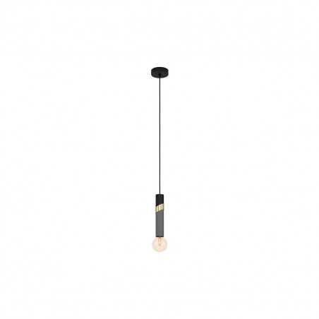 Suspension acier -noir-gris E27 CEDRAL40w h1500