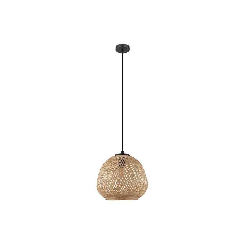 Suspension acier bois- nature E27 DEMBLEBY40W max H1100 D320