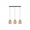 Suspension acier bois- nature E27 DEMBLEBY 3x40W max H1100 l900