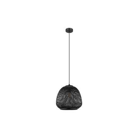 Suspension acier bois-noir E27 DEMBLEBY40W max H1100 D320
