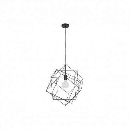 Suspension en acier noir E27 STRAITON   40W max H1100