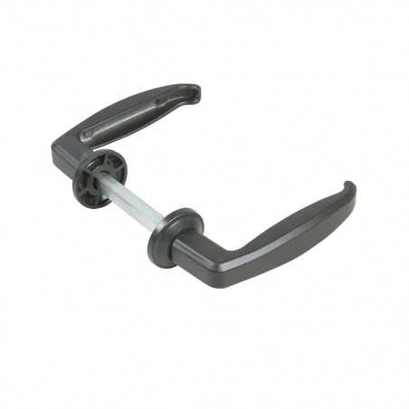 Poignée de porte à double béquille zamak vernie noir 110mm