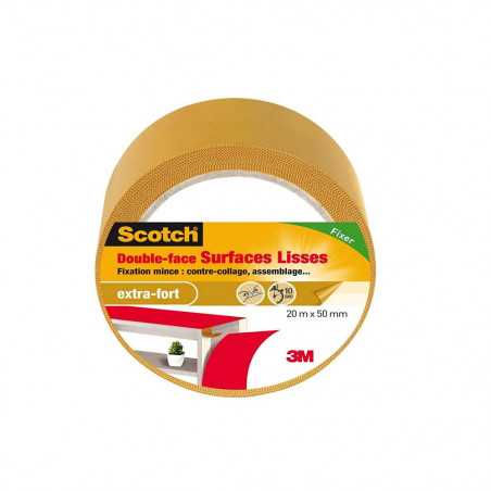 Adhésif double face surface lisse 20mx50mm scotch