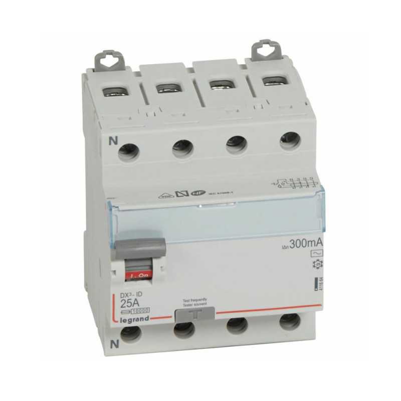 Interrupteur différentiel DX3-ID 4PG 25A AC 300mA