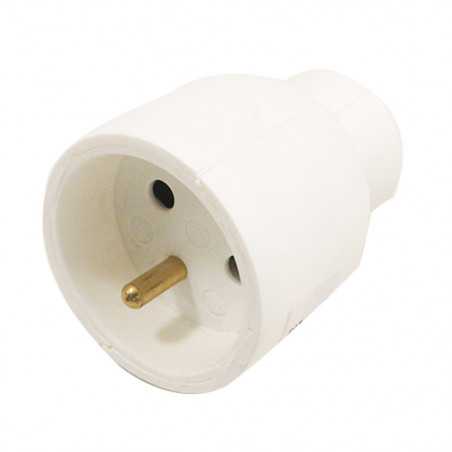 Fiche femelle 2P+T 16A Blanc IP2X