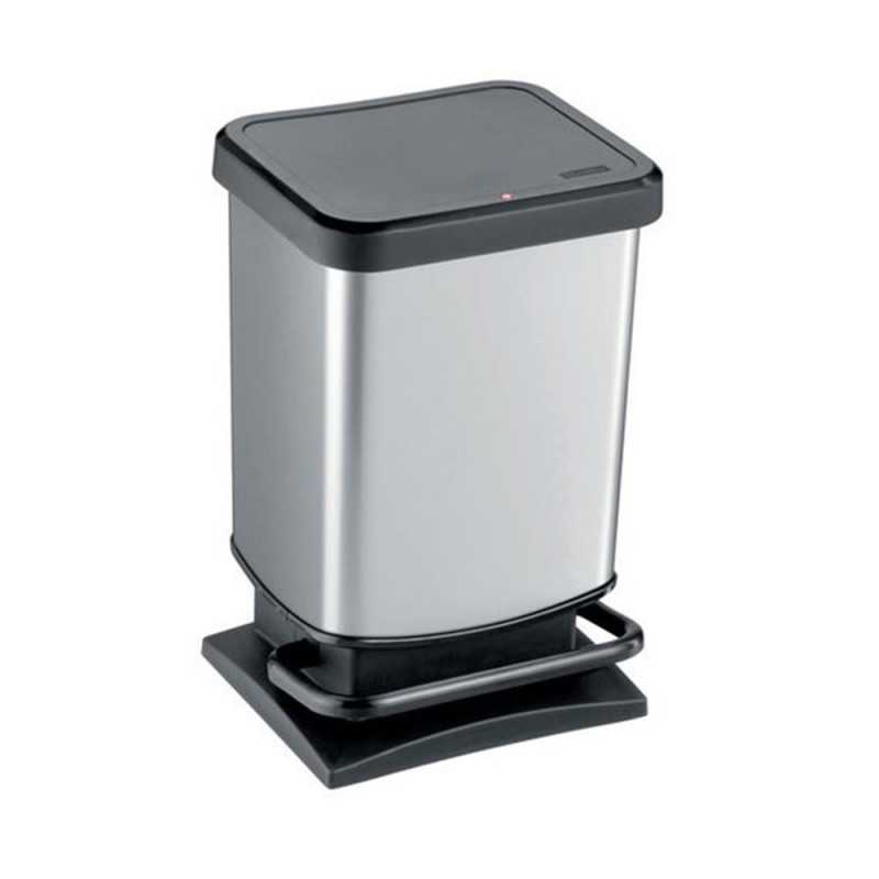 Poubelle de cuisine 20 L à Pédale Rotho Polypropylène Gris