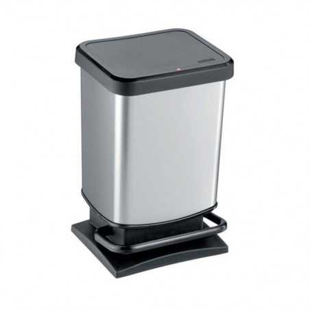 Poubelle de cuisine 20 L à Pédale Rotho Polypropylène Gris