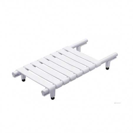 Planche de bain 8 lattes en alu epoxy blanc
