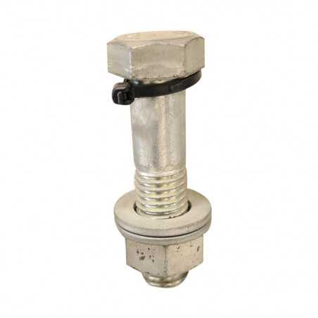 Boulon avec écrou et 2 rondelles 18x75 (qualité 10-9) acier zingué