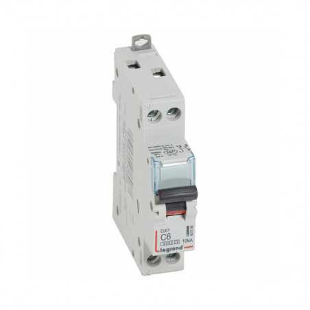 Disjoncteur 6A DX3 1p+ng C6 6000A-10KA*