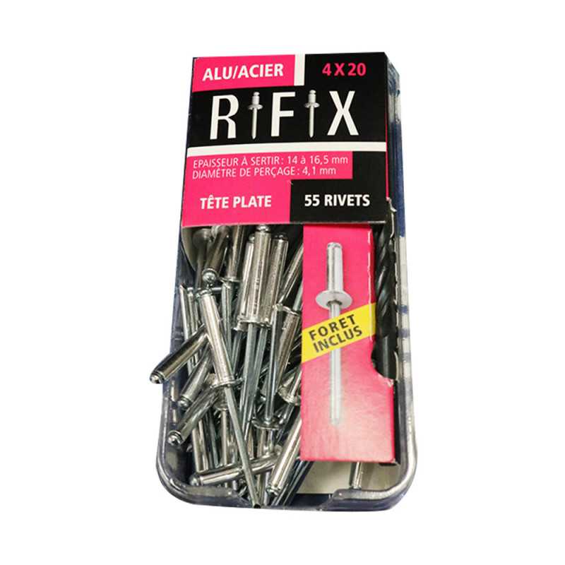 Rivets aluminium acier 4X20 tp boîte de 55 pièce