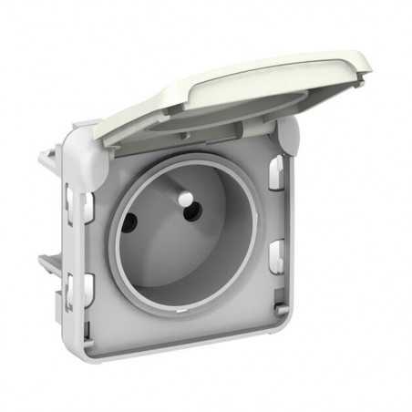 Prise murale 2p+tf-b blanc composable