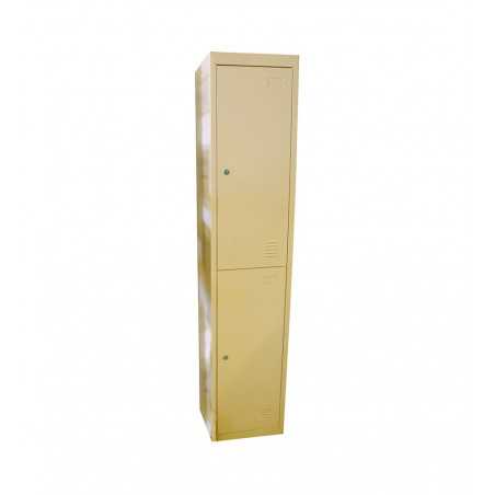 Vestiaire métal 2 étages 380x450x1850 RAL1015 Light Ivory