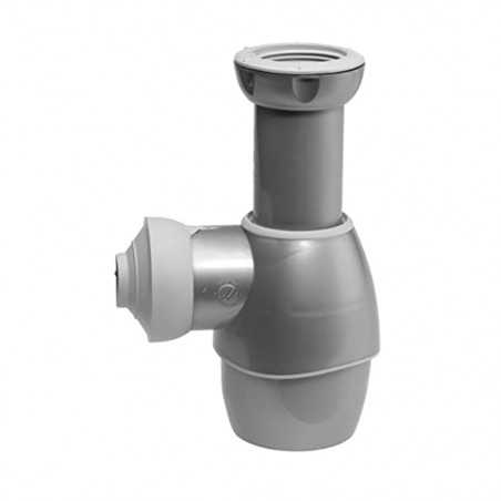 Siphon lavabo évier tout en un gris métal sac