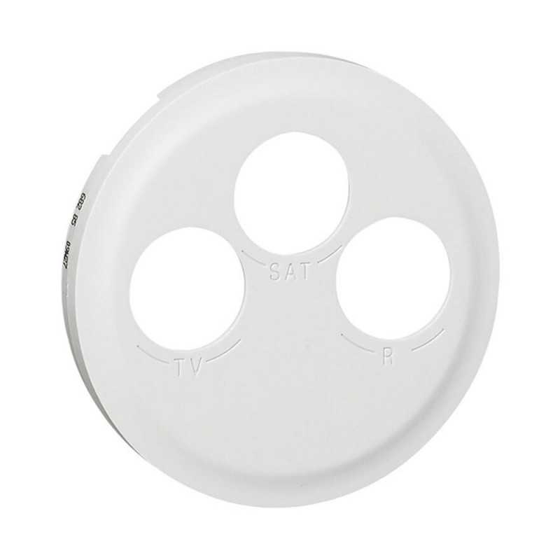 Enjoliveur blanc prise TV-RD-SAT