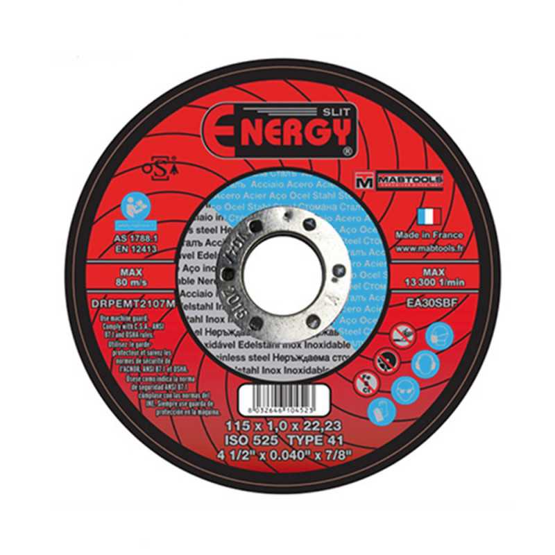 Disque àtronçonner Energy 115x1.0x22 Ac Inox