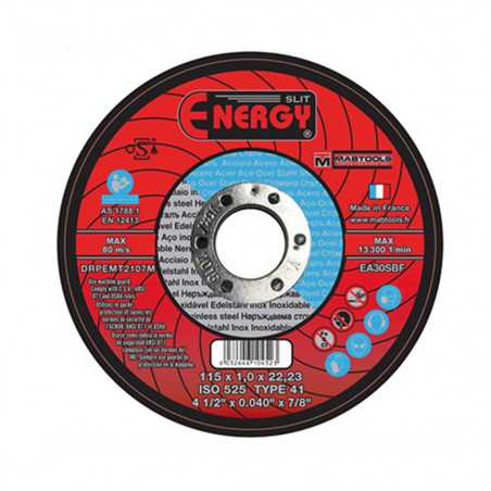 Disque àtronçonner Energy 115x1.0x22 Ac Inox