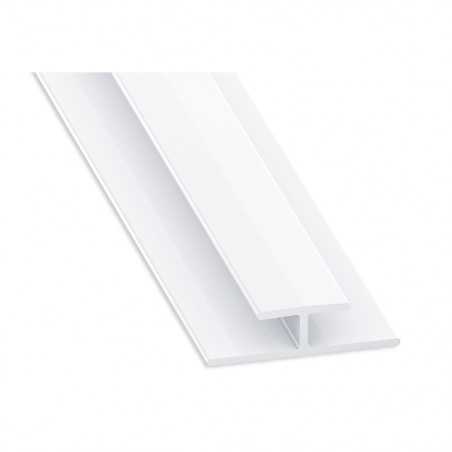 Raccord en H 20mm PVC blanc 1M