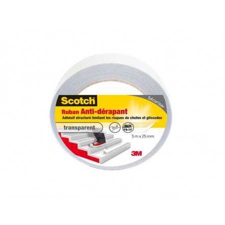 Adhésif antidérapant 5mx25mm transparent scotch -  - meilleure qualité