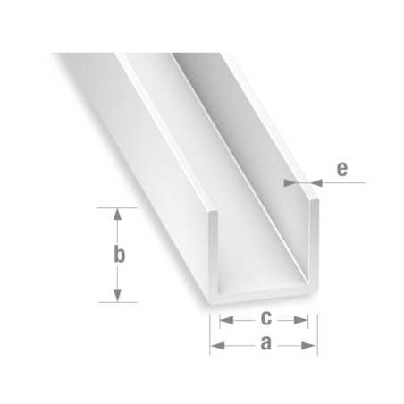 P50 Profilé U 18x10mm PVC blc 2M60