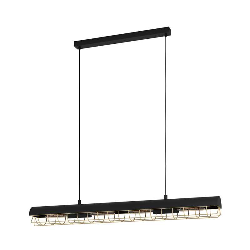 Suspension noir brasse 4XE27 ALFONSINE40w maxe h1100 l1160