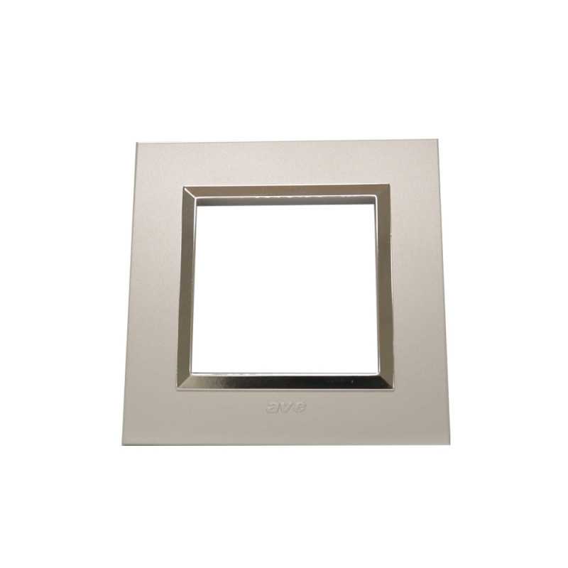 Plaque Bella 43 carré argent opaque +cadre 2 MOD